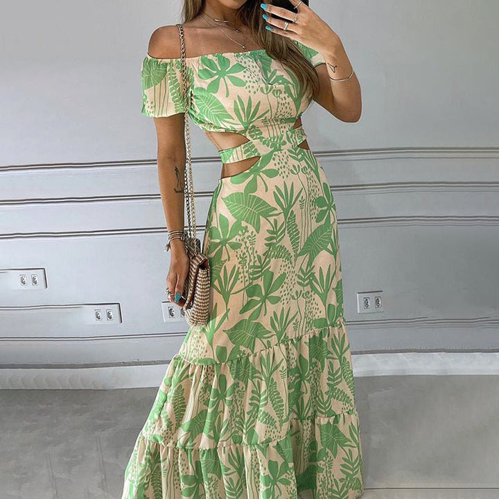 Damen Maxikleid mit raffiniertem Cut-Out und floralem Muster W&W Mode