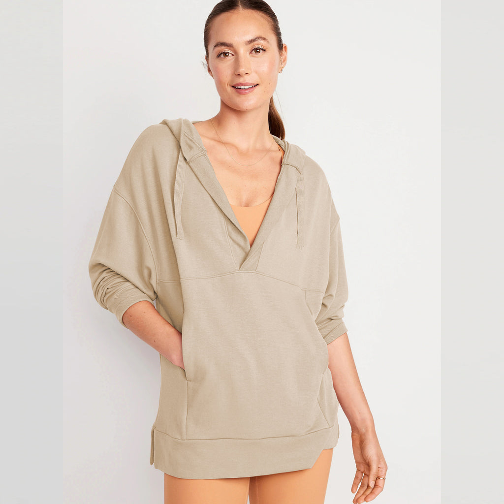 Damen Oversized Hoodie mit lässigem Stil und V-Ausschnitt WW