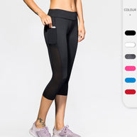 Damen Sportliche Kompressionsleggings mit funktionalen Seitentaschen und hohem Bund WW
