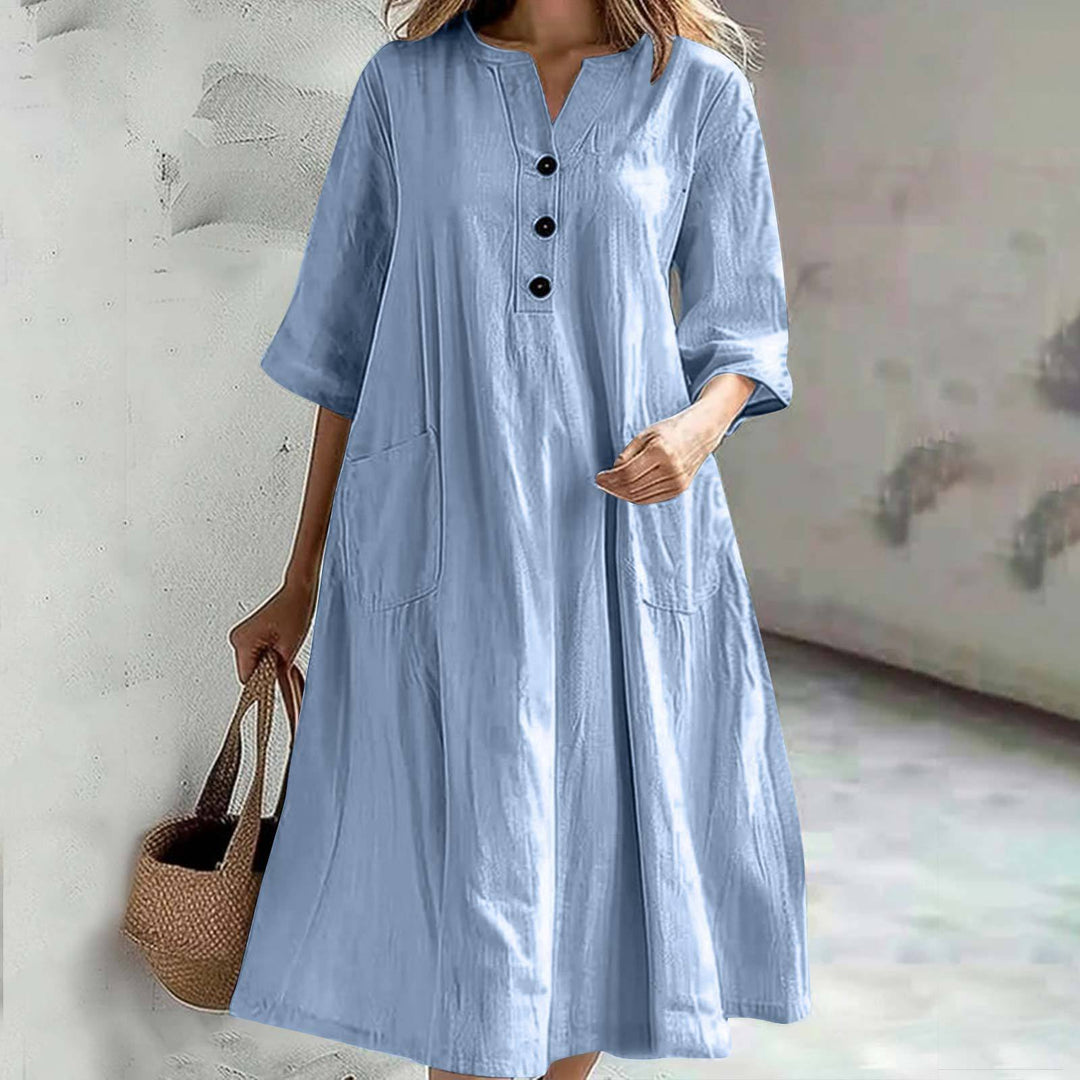 Damen lässiges Strandkleid mit praktischen Taschen W&W Mode