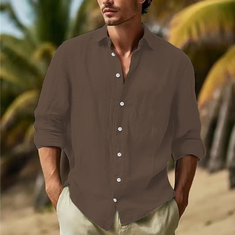 Herren lässige Leinenhemd WW