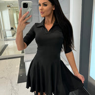 Damen Sportliches Kleid mit Polokragen und schwingendem Rock WW