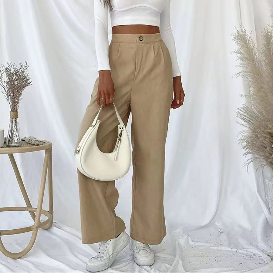 Damen Weite Hochbundhose mit Falten WW