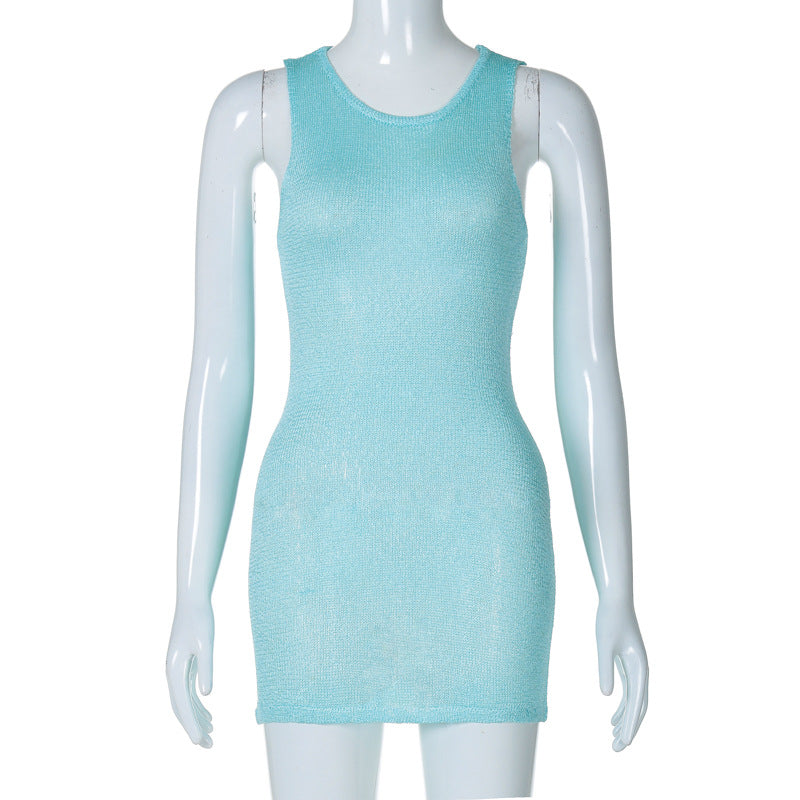 Damen Figurnahes Minikleid mit glänzendem Schimmer und figurformendem Stretch WW