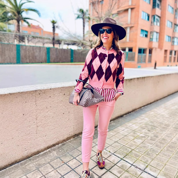 Damen Strickjacke im eleganten Argyle-Muster WW