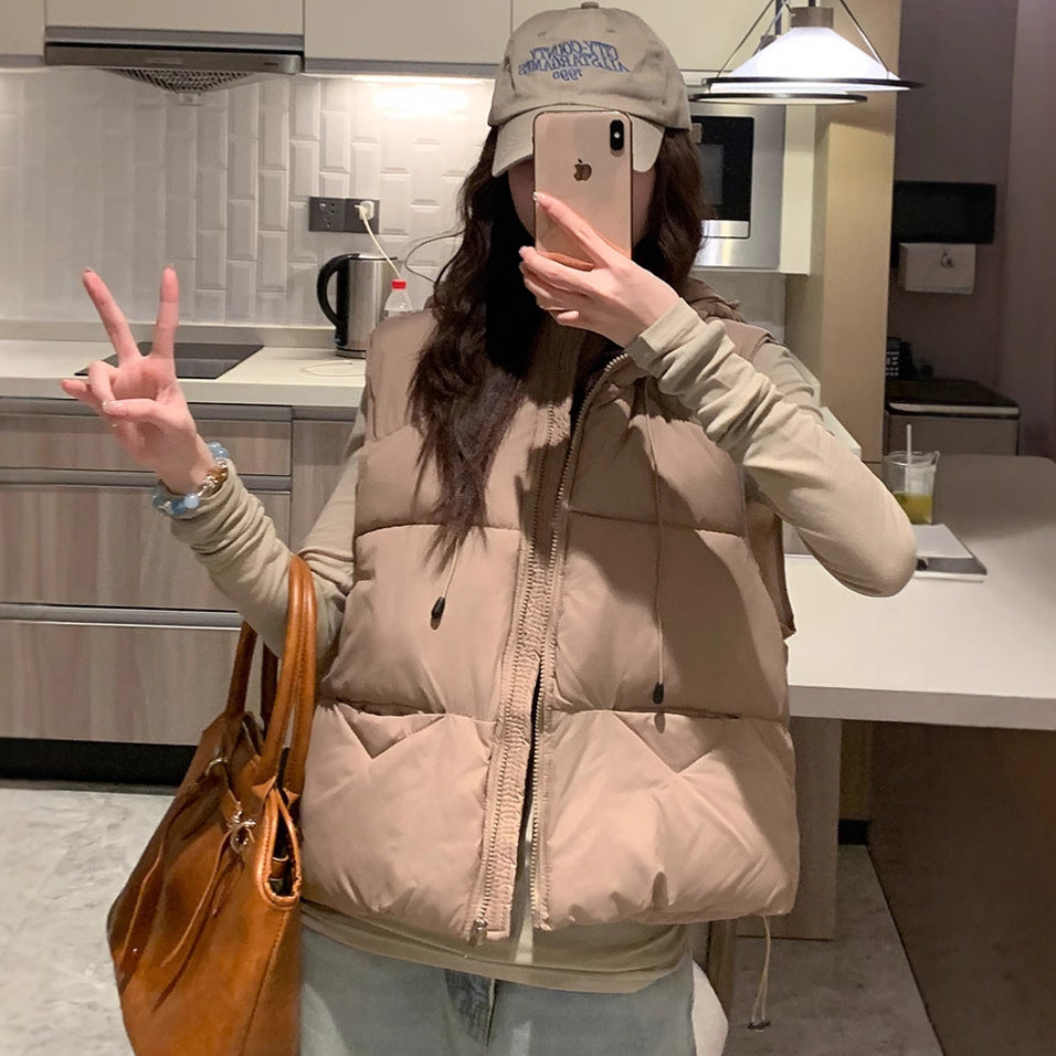 Damen Steppweste mit hohem Kragen und übergroßem Schnitt WW