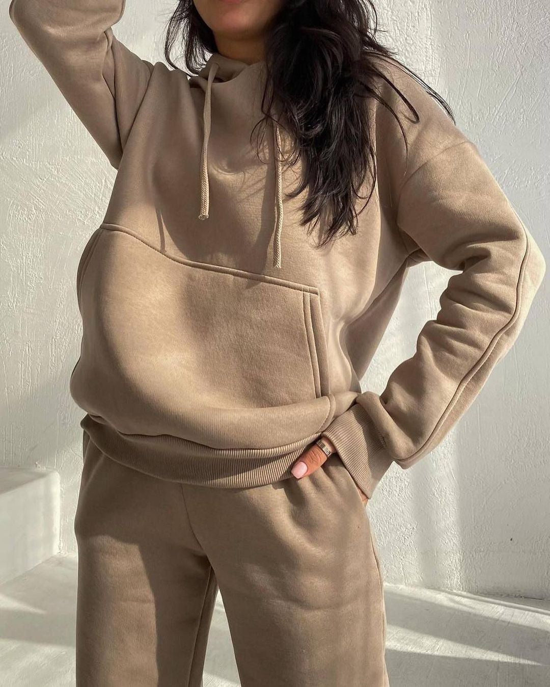 Damen bequemer Kapuzenpullover aus weichem Baumwollmix WW