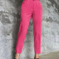 Damen weite Hochbundhose mit schickem Gürtel WW