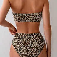 Damen Bandeau Bikini-Set mit hochgeschnittenem Slip WW