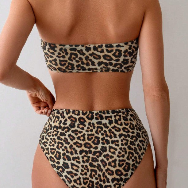 Damen Bandeau Bikini-Set mit hochgeschnittenem Slip WW
