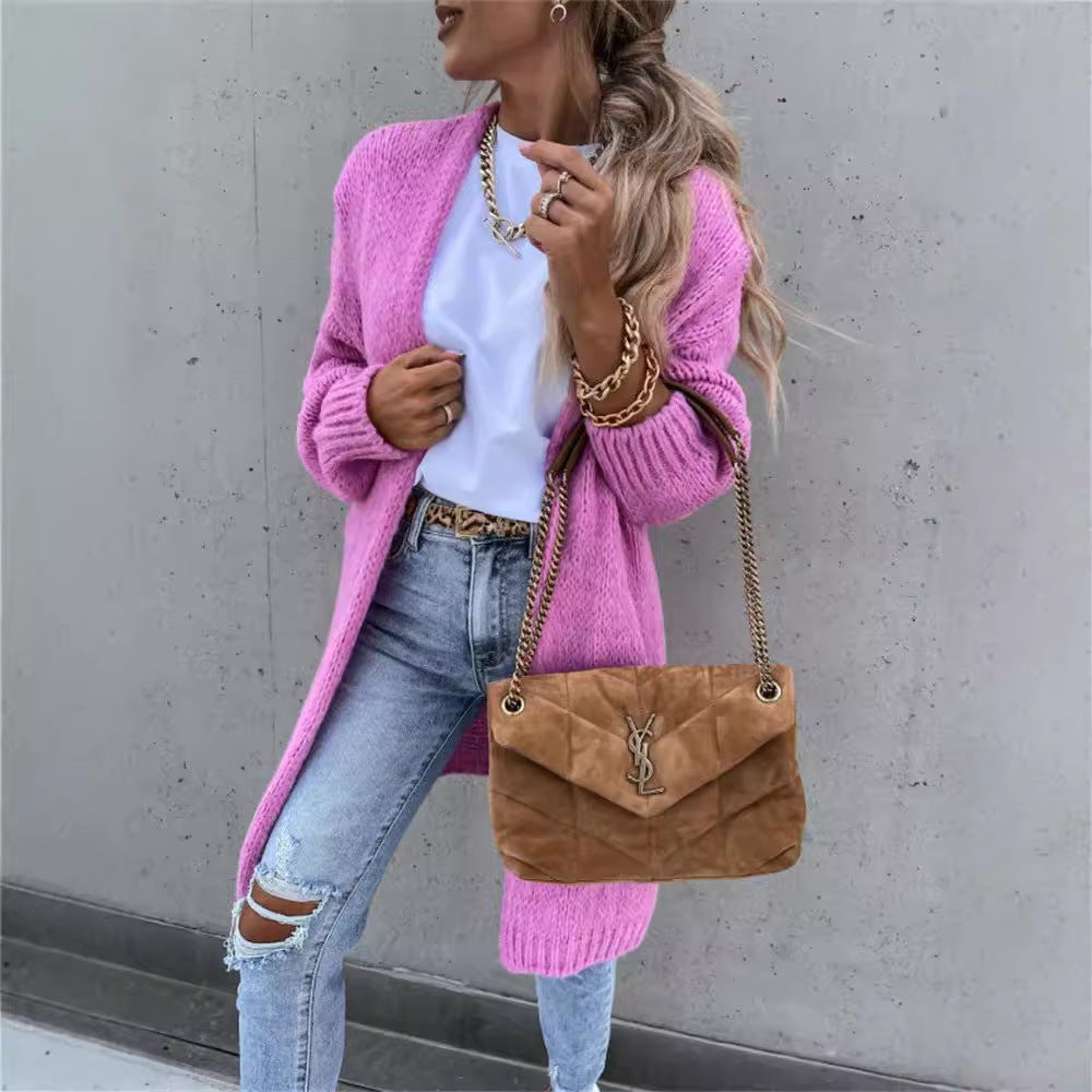 Damen Strickcardigan im Grobstrick-Stil mit offenem Design WW