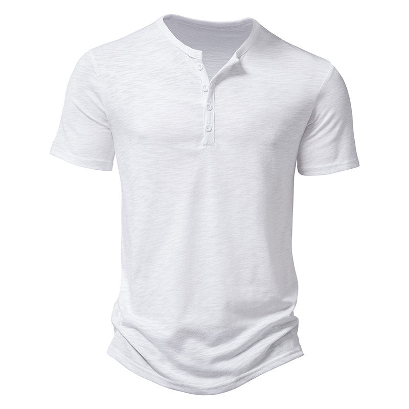 Herren Relaxed Fit Kurzarm Henley-Shirt W&W Mode