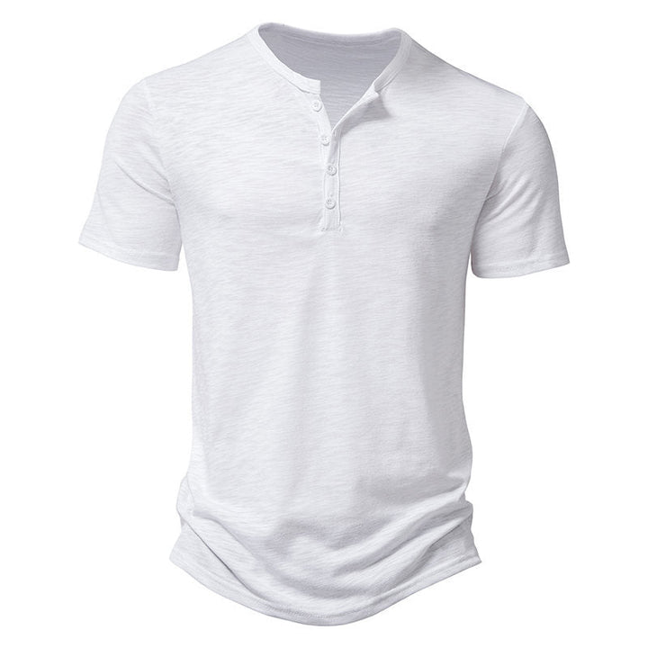 Herren Relaxed Fit Kurzarm Henley-Shirt W&W Mode