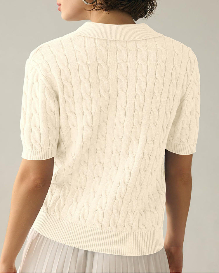 W&W Mode | Polo-Kragen Twist Strickpullover