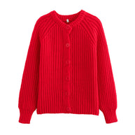 Damen Strickjacke mit klassischer Knopfleiste und Raglanärmeln WW