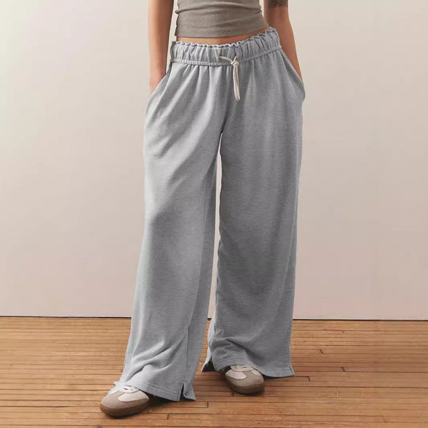 Damen weite Freizeit-Hose mit elastischem Bund und Kordelzug WW
