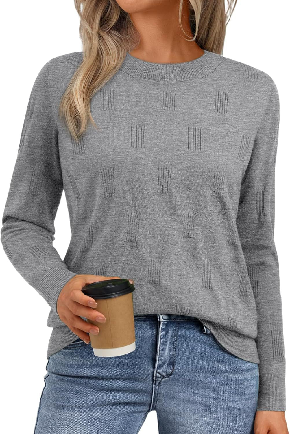 Damen Strickpullover mit strukturiertem Muster und lässigem Schnitt WW