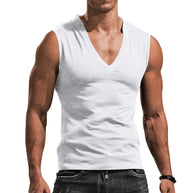 Herren ärmelloses V-Ausschnitt T-Shirt aus atmungsaktivem Material WW