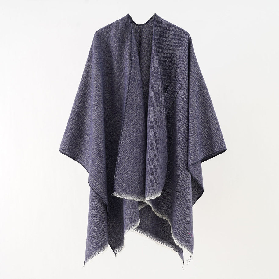 Damen Luxuriöser Oversize Poncho aus hochwertigem Mischgewebe WW