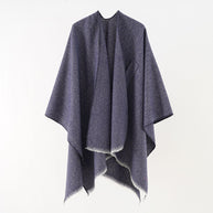 Damen Luxuriöser Oversize Poncho aus hochwertigem Mischgewebe WW