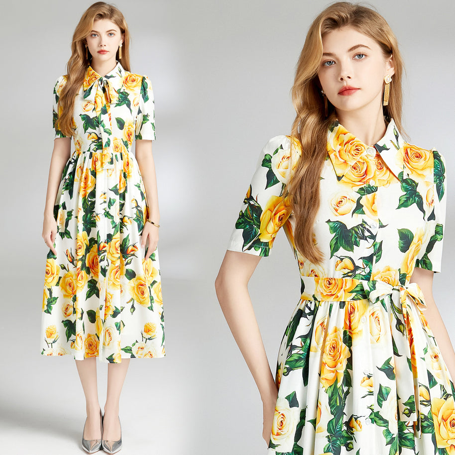WW | Sommer Off-Shoulder Bedrucktes Kleid Set