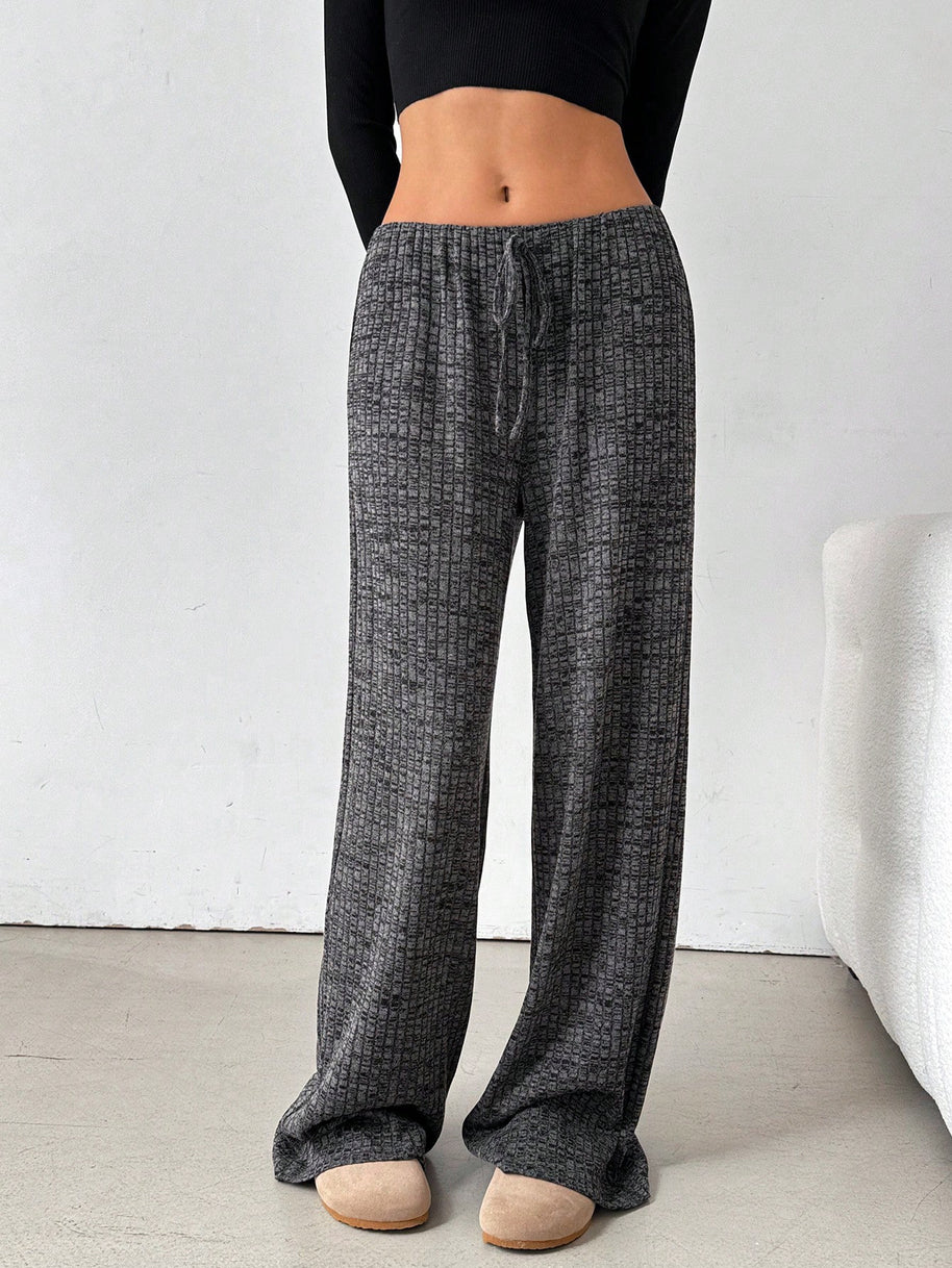 Damen weite Freizeithose mit elastischem Bund und Kordelzug WW
