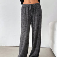 Damen weite Freizeithose mit elastischem Bund und Kordelzug WW
