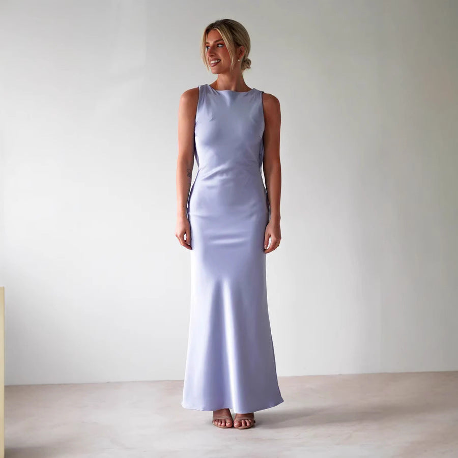 Damen Maxikleid im eleganten Satin-Look mit figurbetonendem Schnitt WW