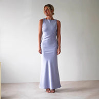 Damen Maxikleid im eleganten Satin-Look mit figurbetonendem Schnitt WW