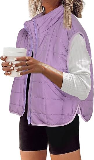 Damen Steppweste mit hohem Kragen und praktischen Seitentaschen WW