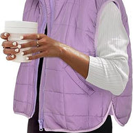 Damen Steppweste mit hohem Kragen und praktischen Seitentaschen WW