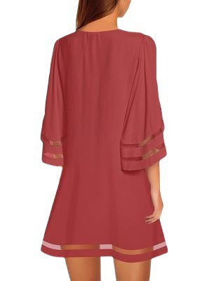 Damen Freizeitkleid mit modischen, luftigen Ärmelöffnungen W&W Mode