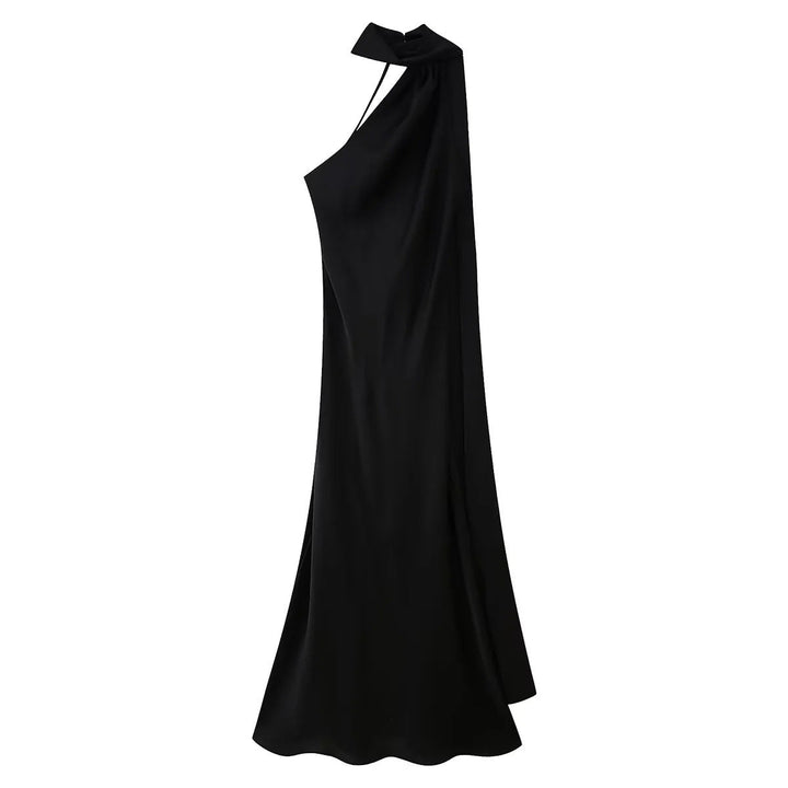 Damen Abendkleid mit elegantem Stehkragen und voluminösem Cape W&W Mode