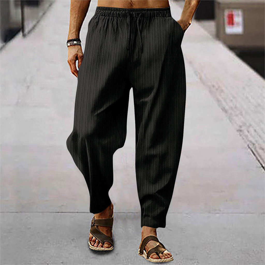 Herren Freizeithose mit elastischem Bund und modernen Streifen WW