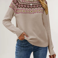 Damen Strickpullover mit trendy Muster WW