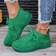 Damen atmungsaktive Slip-On Sportschuhe mit flexiblem Obermaterial WW