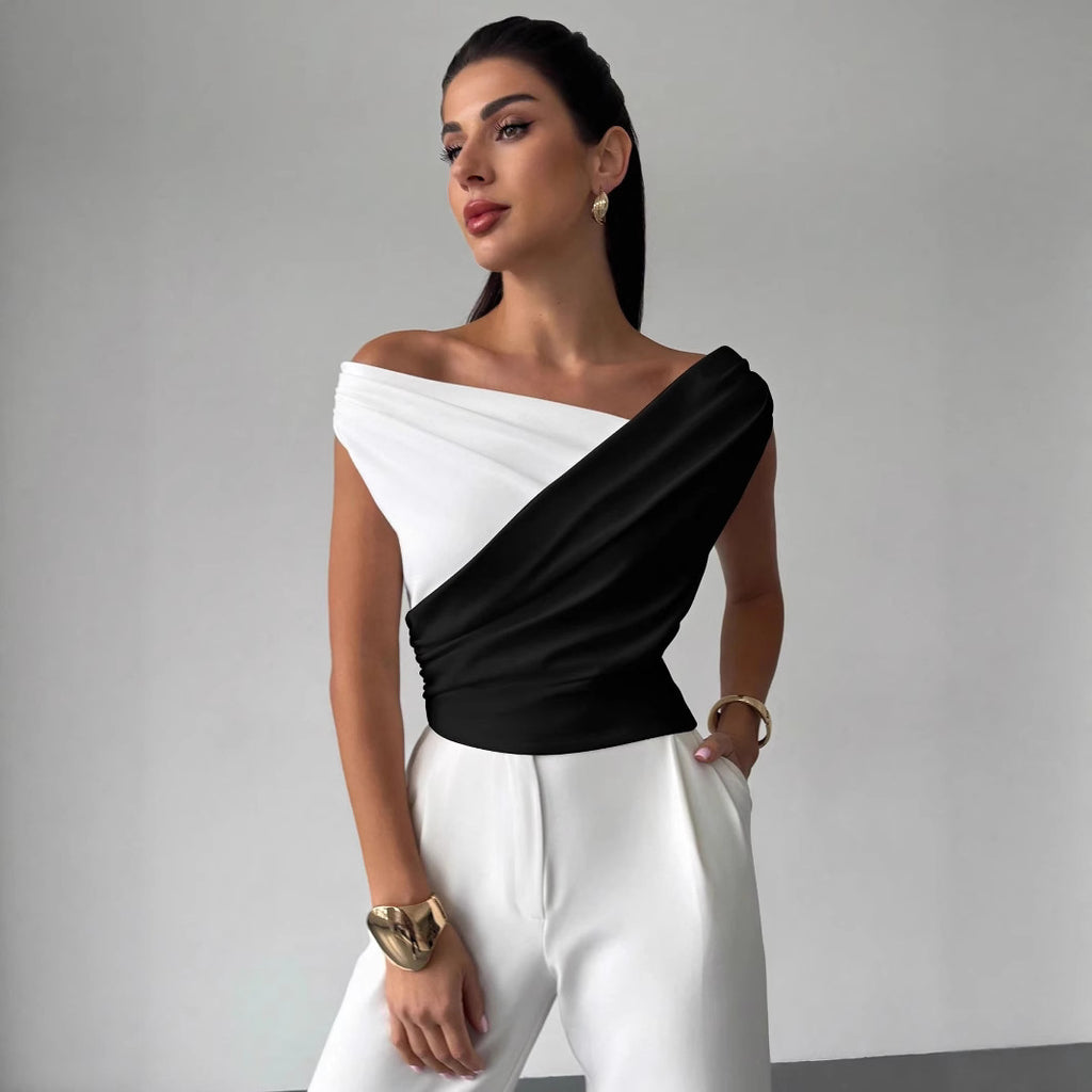 Damen Wickeloberteil mit asymmetrischem Design und eleganten Rüschendetails WW
