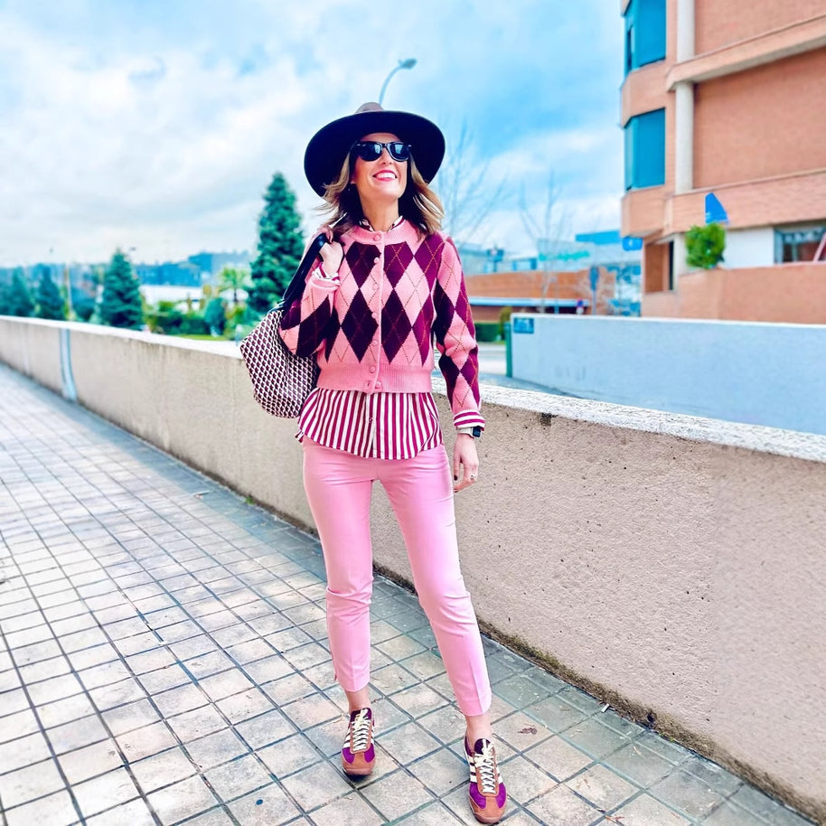 Damen Strickjacke im eleganten Argyle-Muster WW