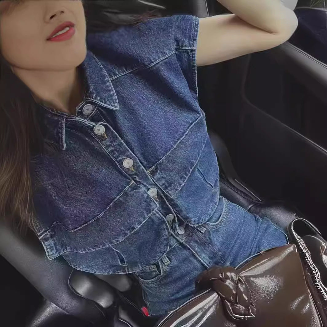 Damen ärmellose Utility-Bluse mit Taschen WW