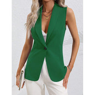 Damen ärmellose Blazerjacke mit elegantem Schnitt und taillierter Silhouette WW