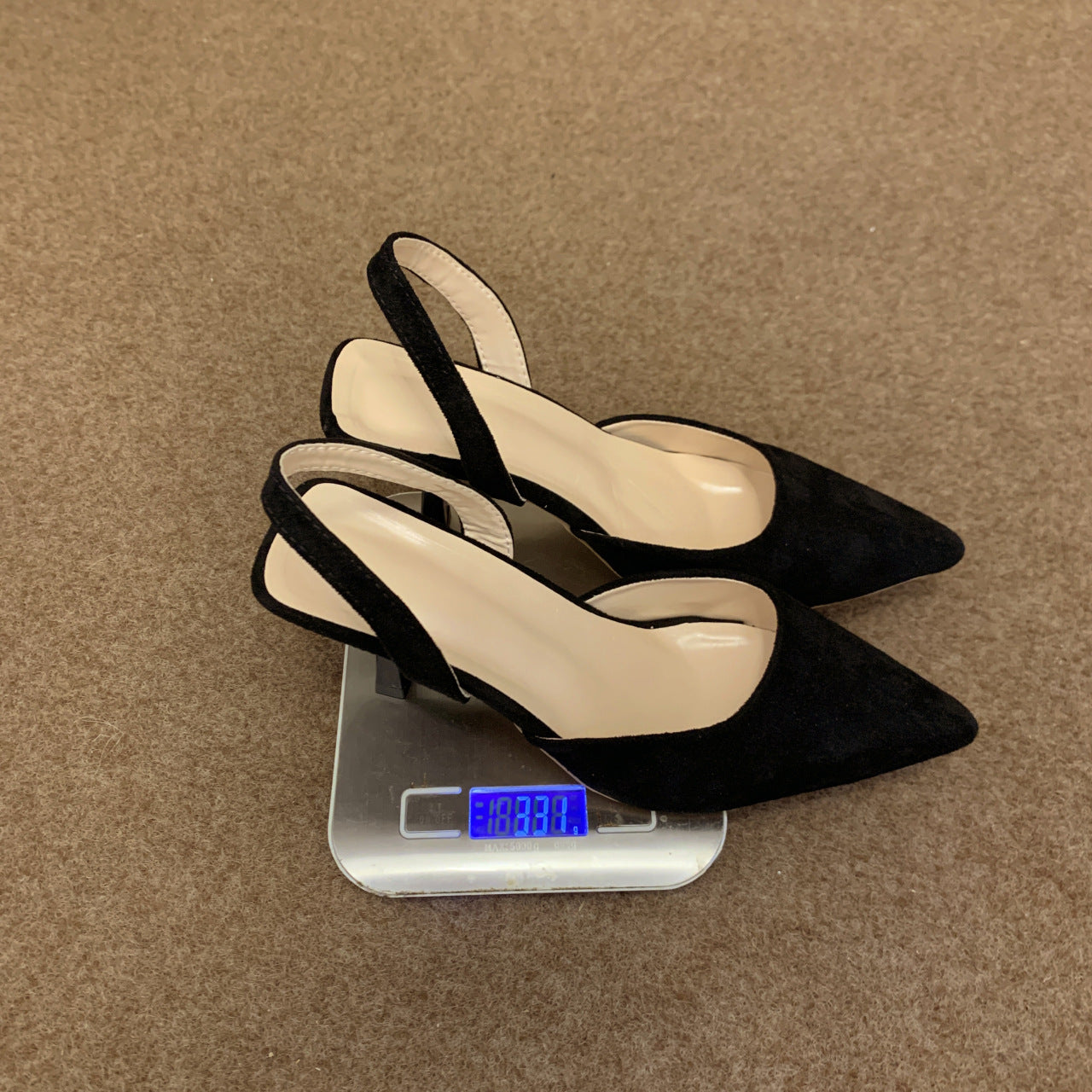 Damen Slingback-Pumps aus weichem Wildleder mit elegantem Spitzendesign und rutschfester Sohle WW