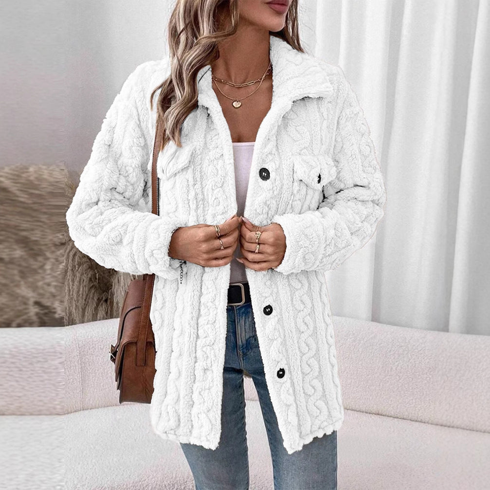 Damen Strickjacke mit Struktur und aufgesetzten Taschen WW