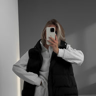 Damen Steppweste mit hohem Kragen und sportlichem Design WW