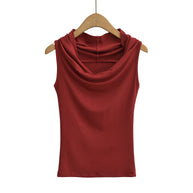 Damen ärmelloses Cowl-Top aus weichem, elastischem Material WW