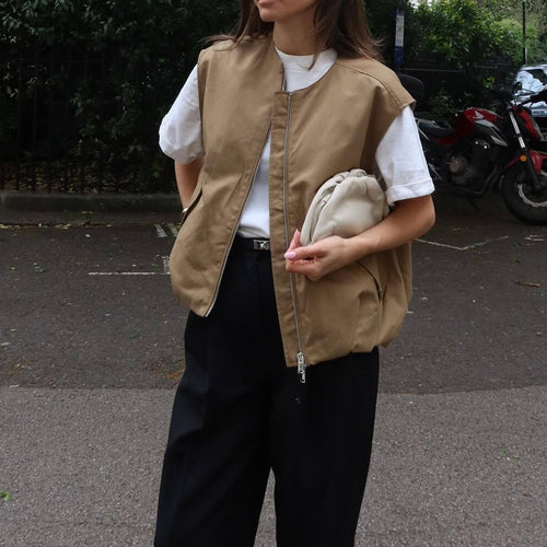 Damen Steppweste mit praktischen Taschen und elastischem Bund WW