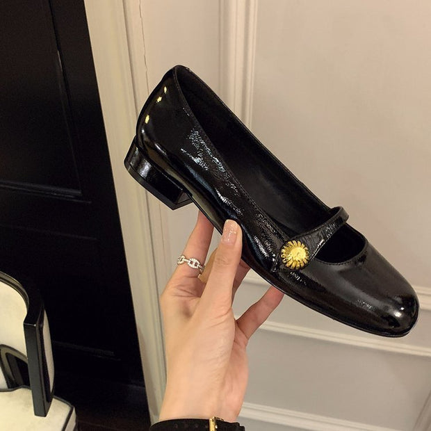 Damen Ballerinas mit dekorativer Schnalle und komfortablem Blockabsatz W&W