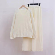 Damen Strickensemble mit feinem Zopfmuster und modernem Schnitt WW