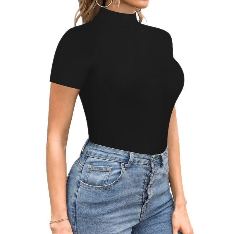 Damen Body mit hohem Kragen und Kurzarm WW