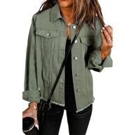 Damen Denim-Jacke mit lässigem Schnitt und funktionalen Taschen WW