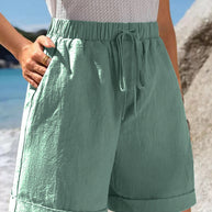 Damen Luftige Sommershorts mit elastischem Bund und Kordelzug WW